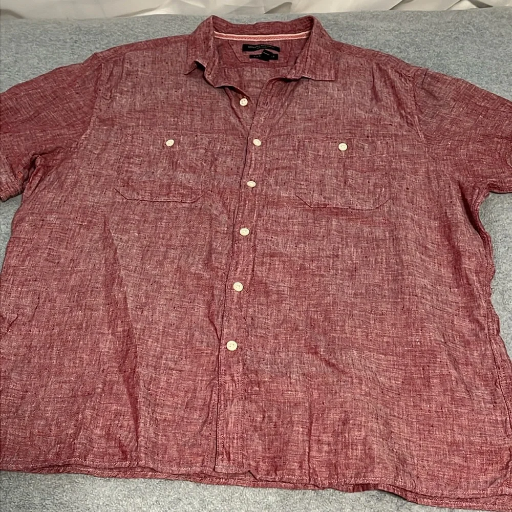 Banana Republic Camden Linen Shirt Mens XL Button Shortsleeve Coastal